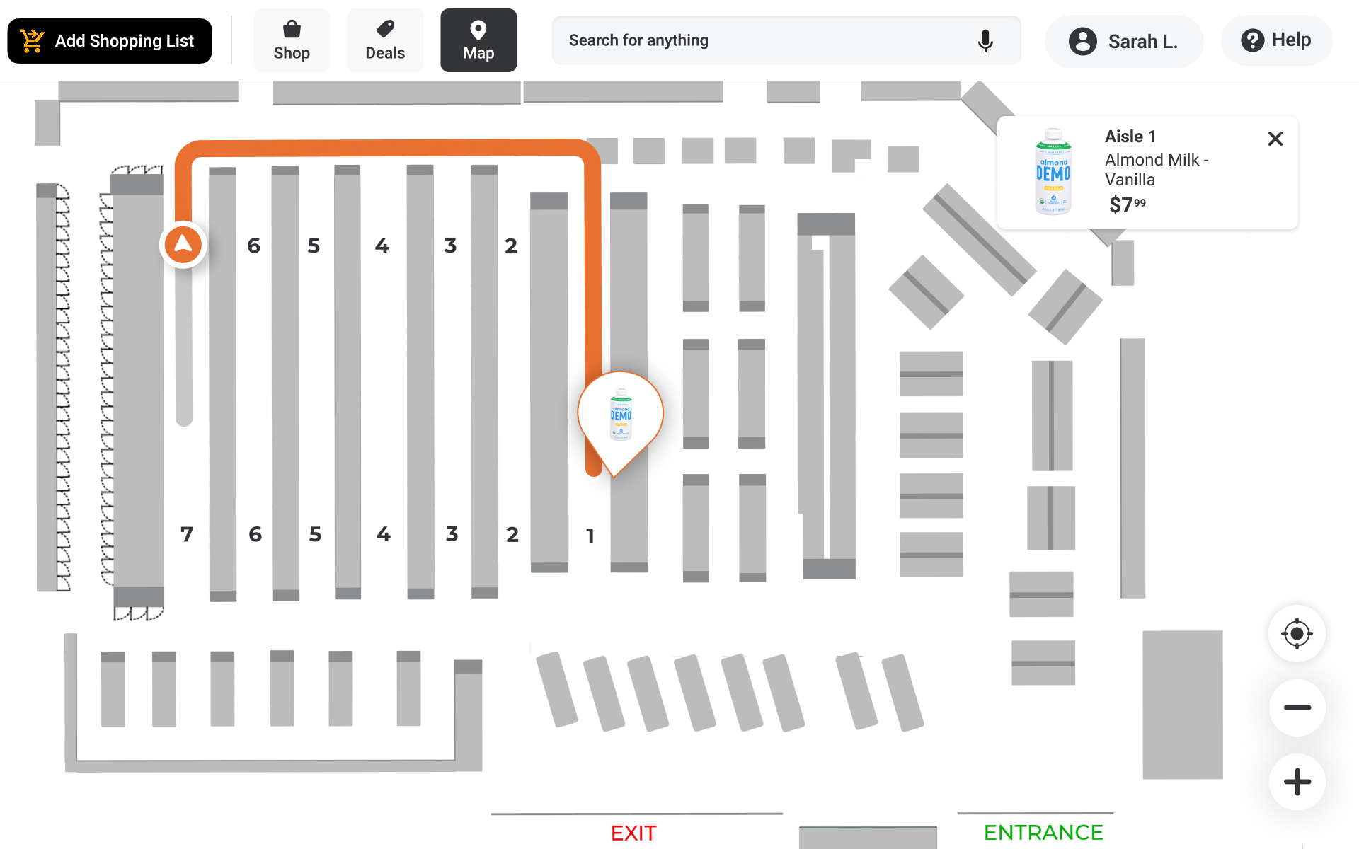 Coupr Interface - Store Map Navigation